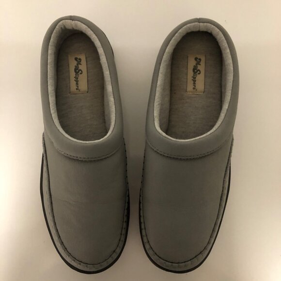 MySlippers Womens Size 9 Gray Leather Upper Comfort Cushioned Slip-on Shoes - Picture 3 of 7